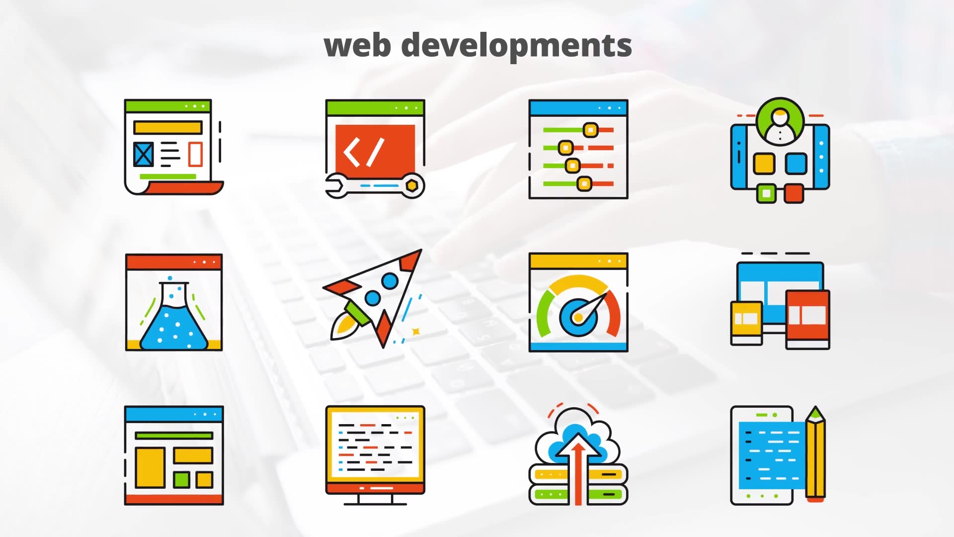 Web Development Flat Animated Icons Videohive 24429475 After Effects Image 8