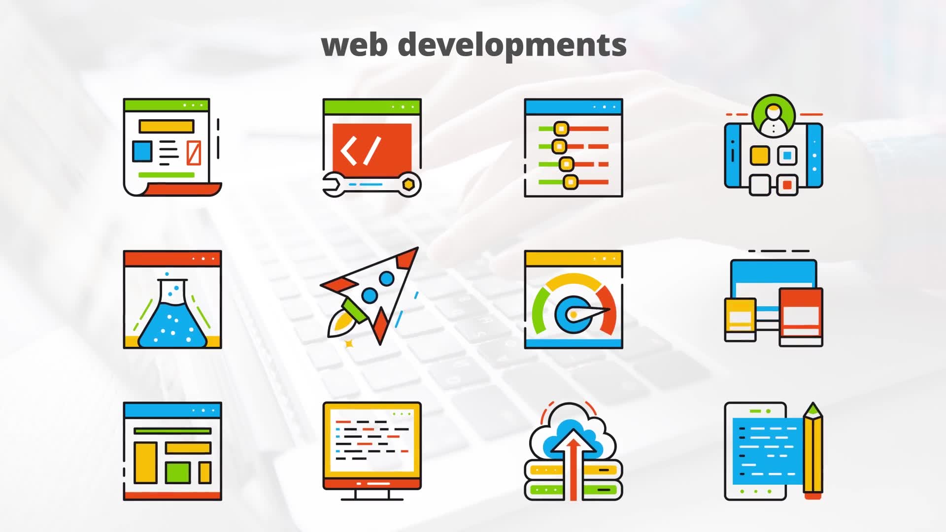 Web Development Flat Animated Icons Videohive 24429475 After Effects Image 9