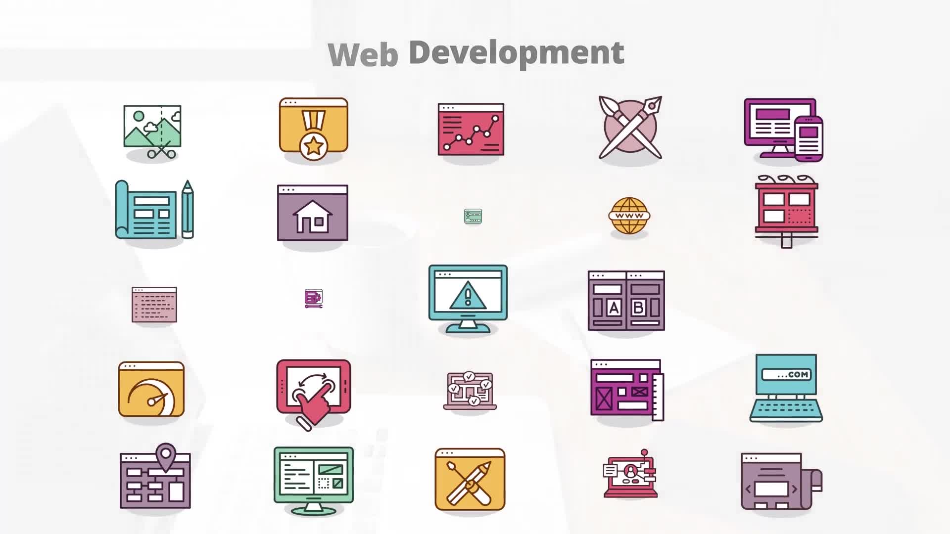 Web Development Flat Animation Icons - Download Videohive 23380944