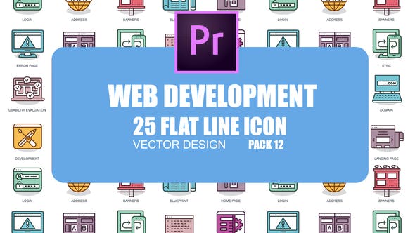 Web Development – Flat Animation Icons (MOGRT) - 23662207 Videohive Download