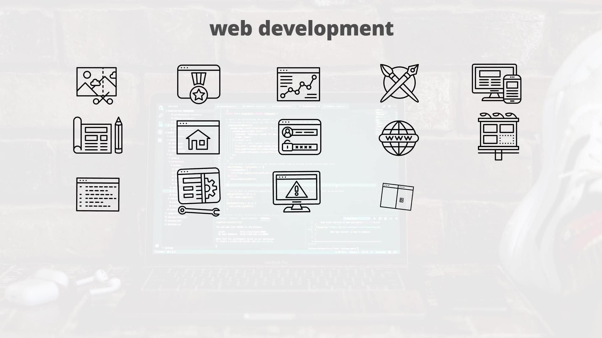 Web Development – Thin Line Icons Videohive 23595877 After Effects Image 6