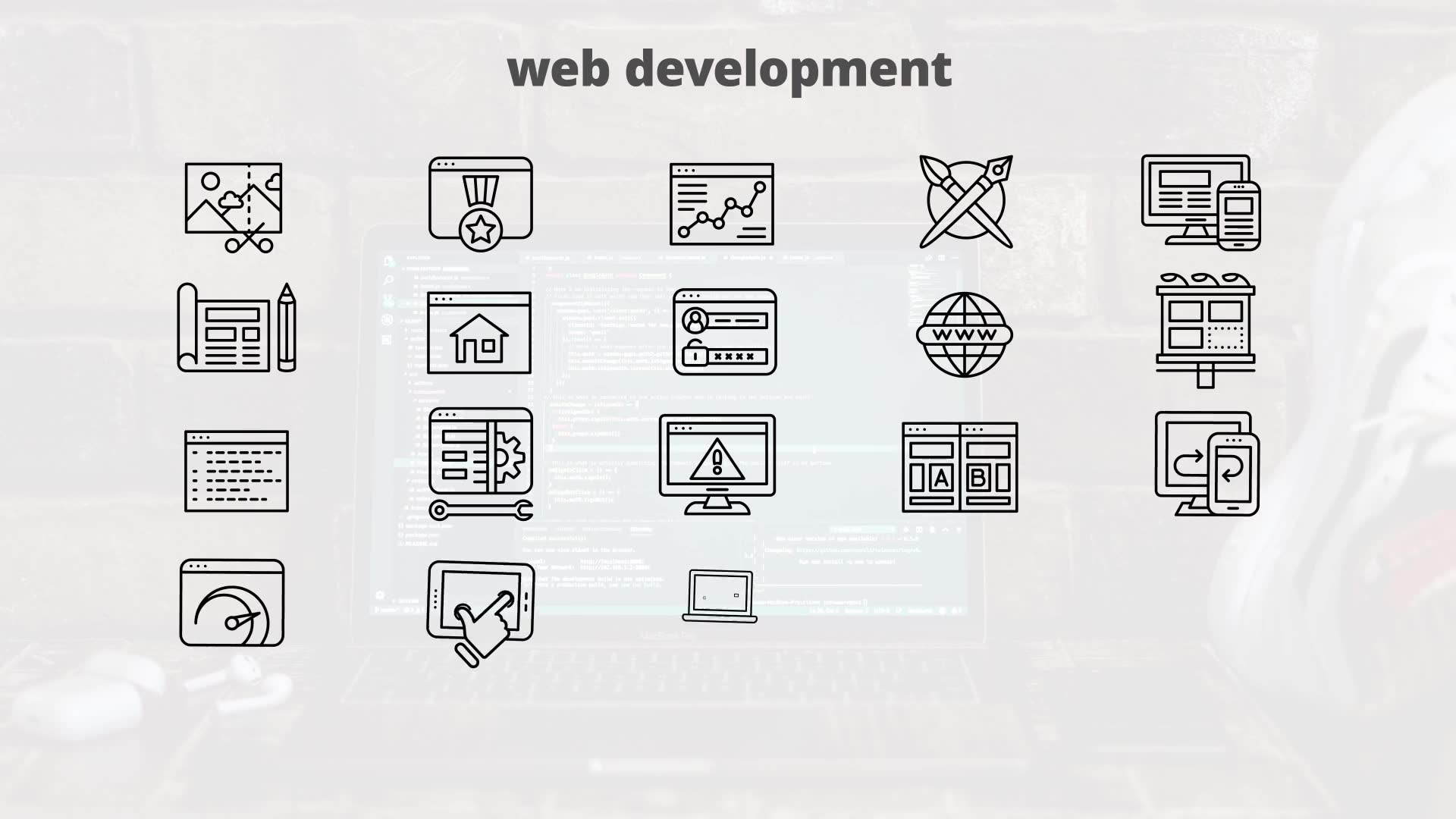 Web Development – Thin Line Icons Videohive 23595877 After Effects Image 7