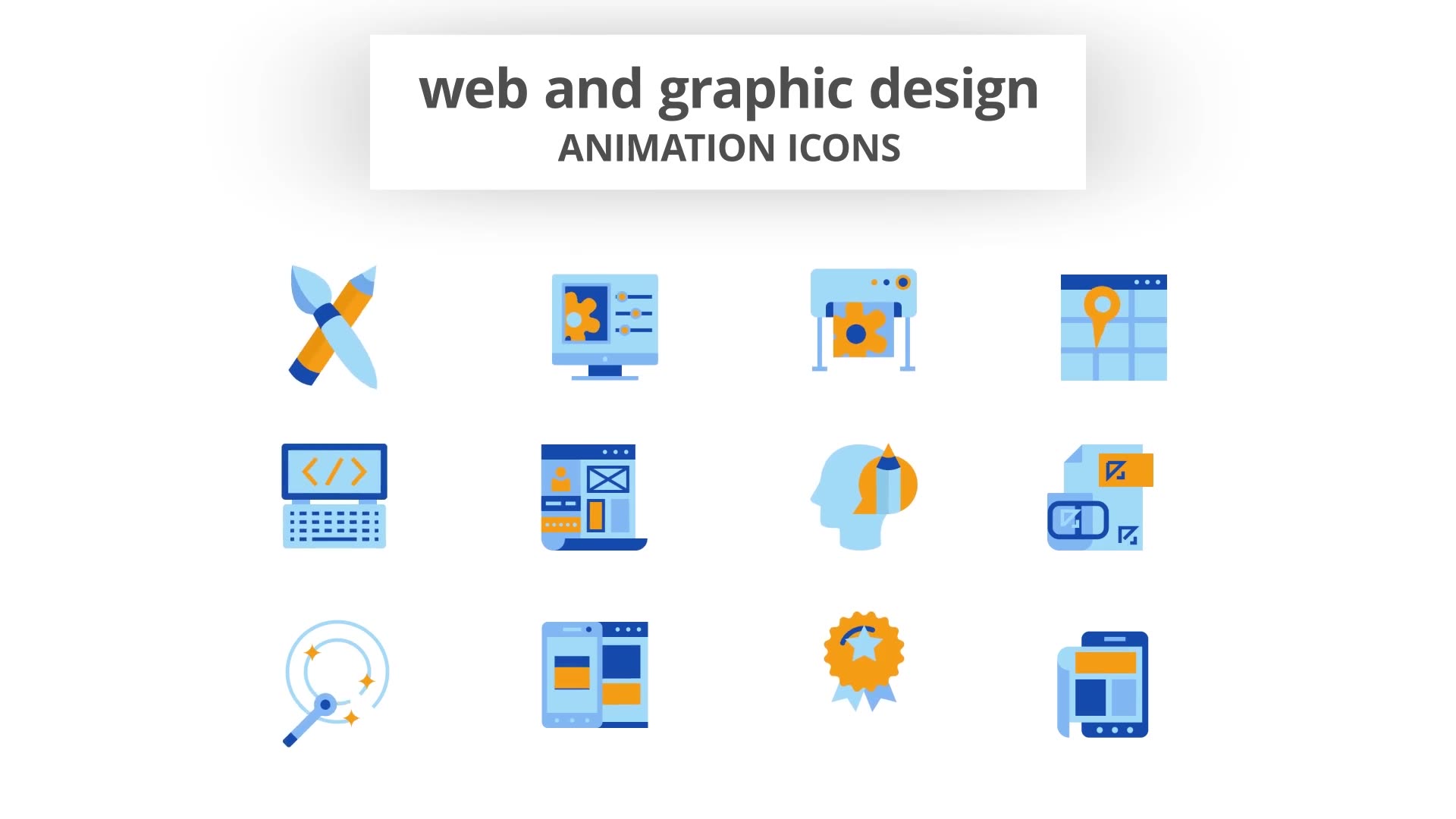 WEB & Graphic Design Animation Icons Videohive 28168507 After Effects Image 6