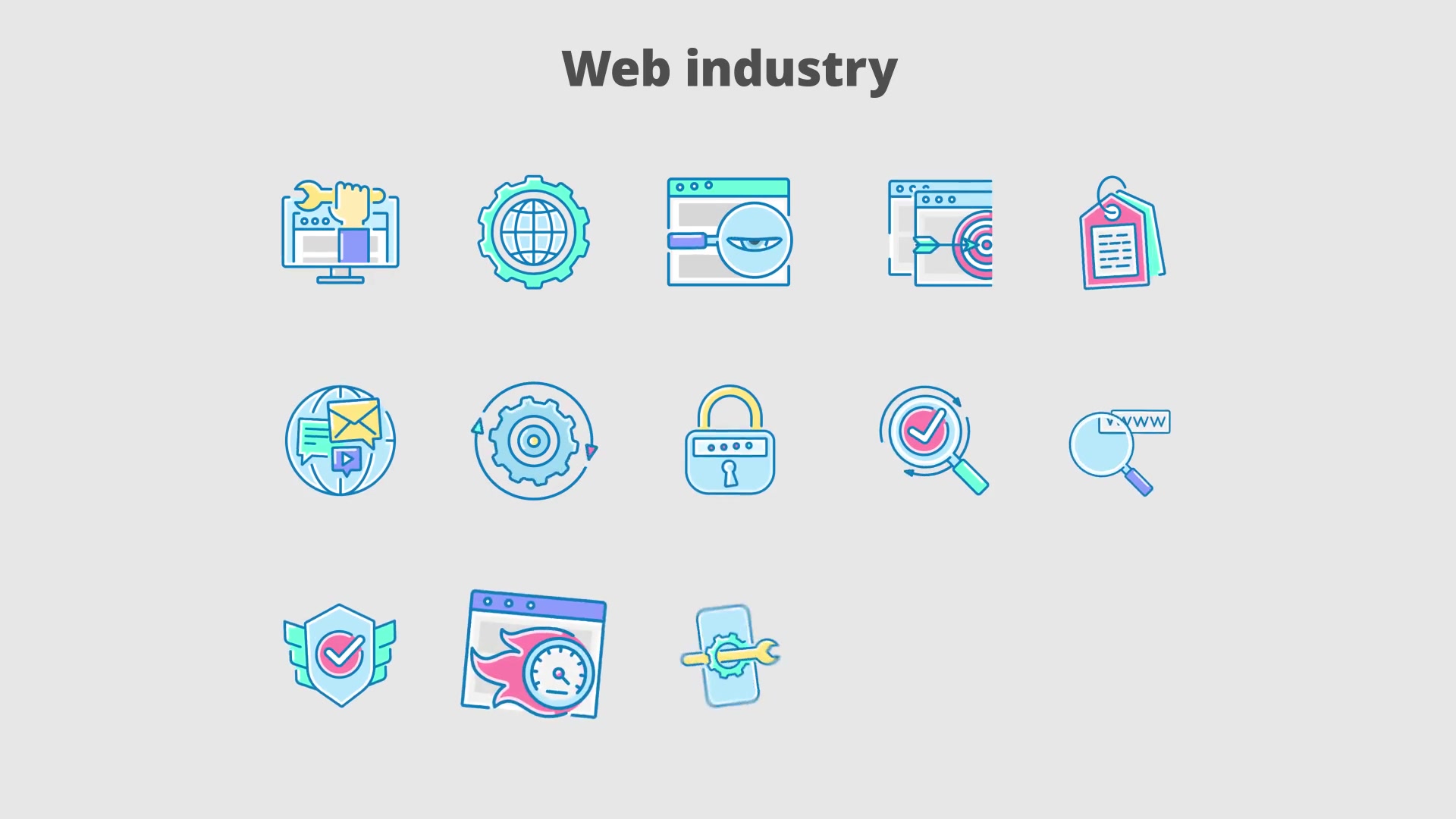 Web Industry Filled Outline Animated Icons Videohive 25653482 After Effects Image 6