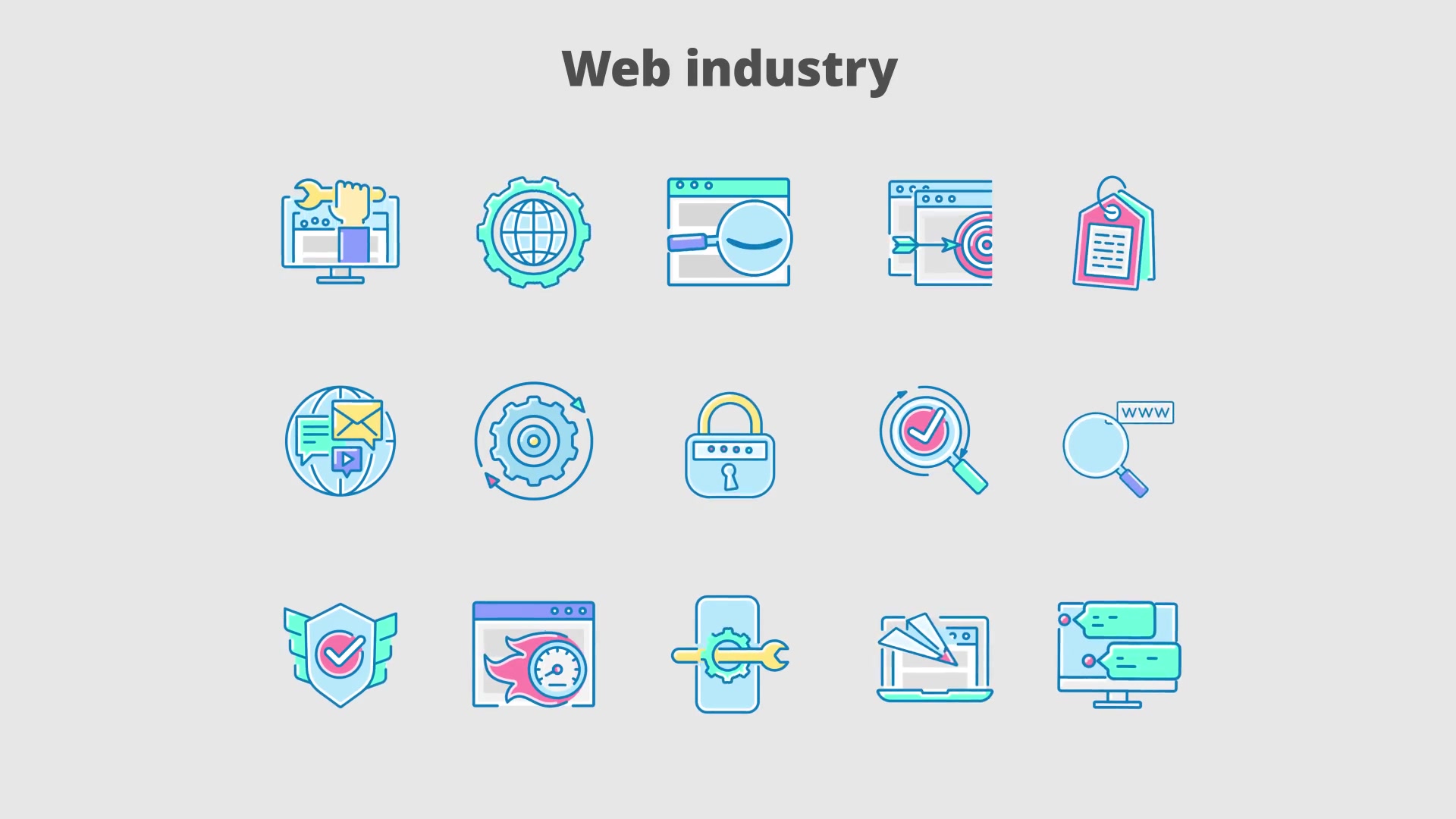 Web Industry Filled Outline Animated Icons Videohive 25653482 After Effects Image 7
