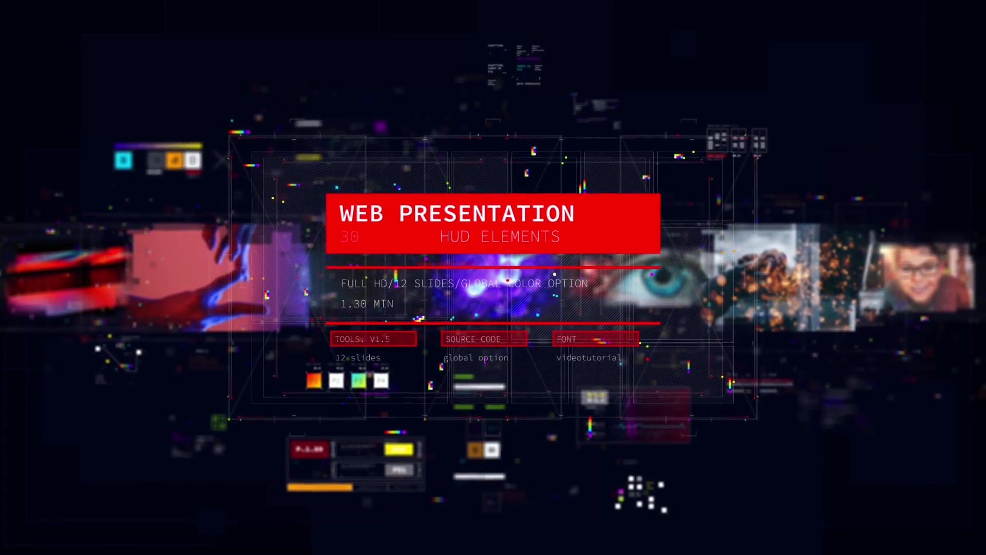 Web Presentation/ HUD Modern Slideshow/ 3D Sci Fi Glitch Intro/ Digital Parallax/ Hightech Interface Videohive 22954337 After Effects Image 13