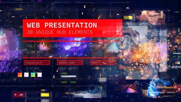 Web Presentation/ HUD Modern Slideshow/ 3D Sci Fi Glitch Intro/ Digital Parallax/ Hightech Interface - Videohive 22954337 Download