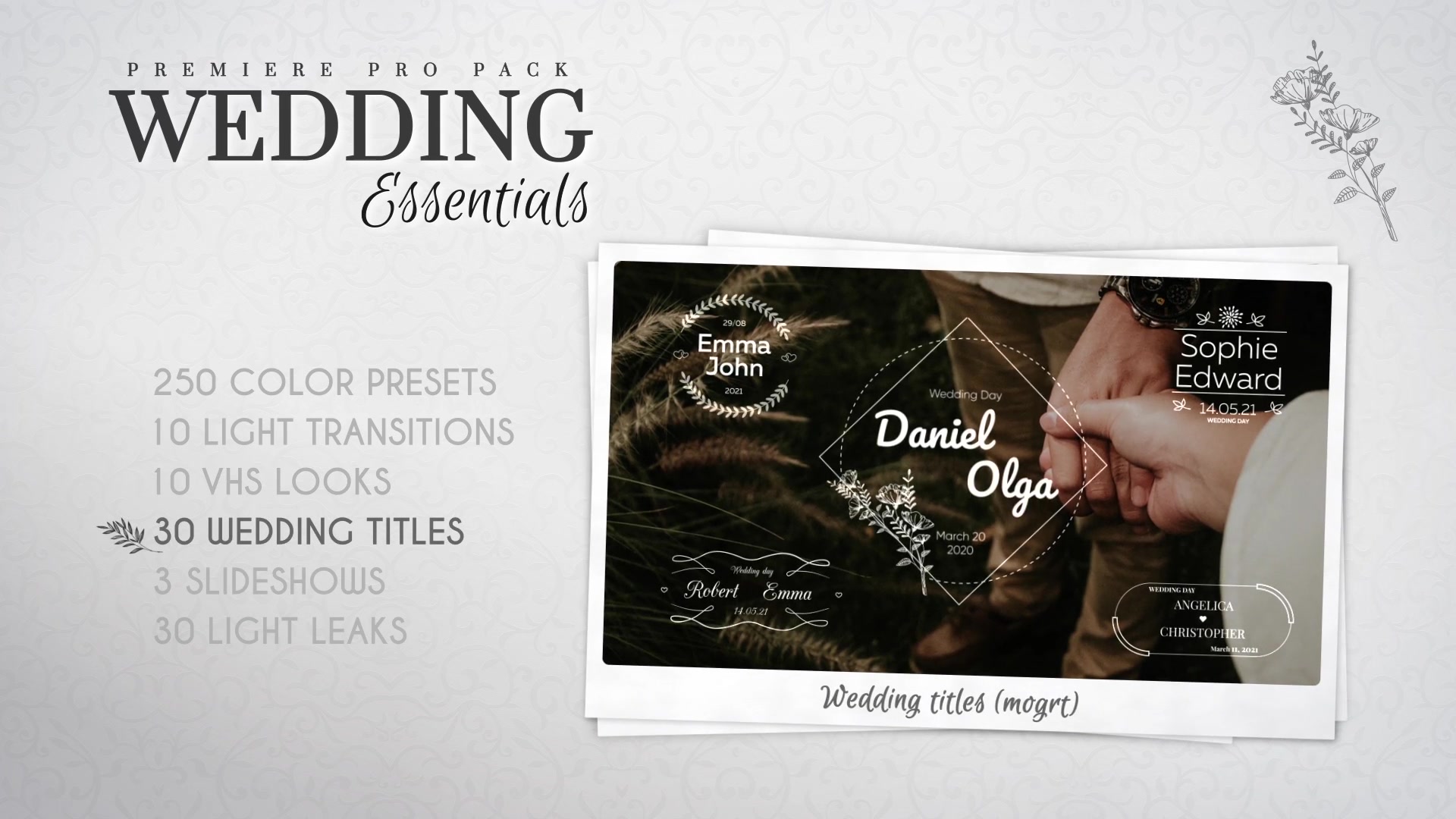 Wedding Essentials Pack for Premiere Pro Videohive 28150015 Premiere Pro Image 8