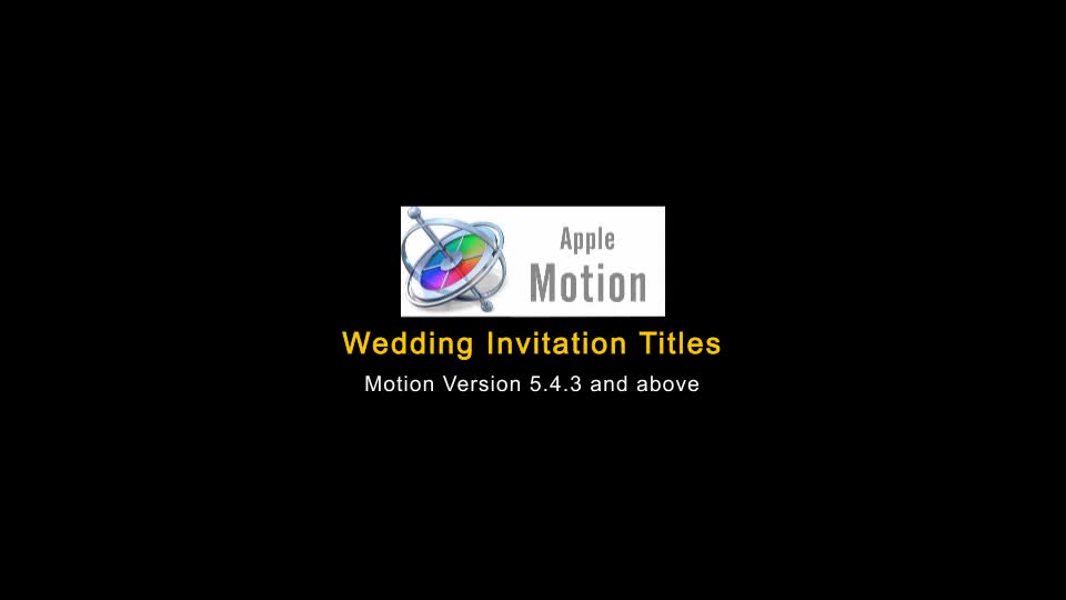 Wedding Invitation Titles Apple Motion Videohive 28179717 Apple Motion Image 1