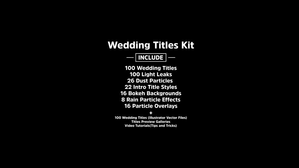 Wedding Titles Kit 100 Titles - Download Videohive 19434063