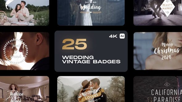 Wedding Vintage Badges - Videohive 32935734 Download