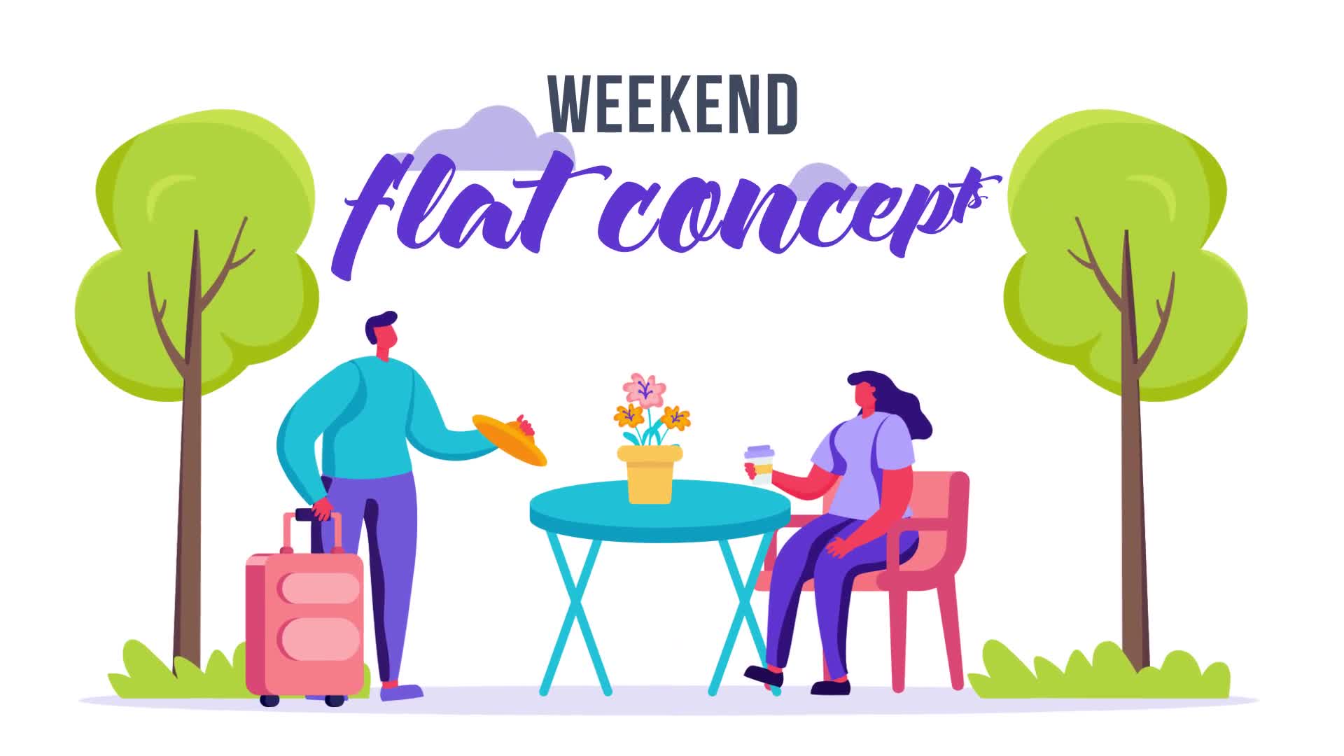 Weekend Flat Concept Videohive 33544909 After Effects Image 1