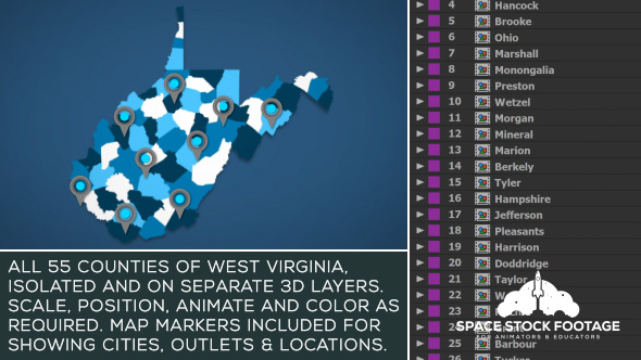 West Virginia Map Kit - Download Videohive 20845422