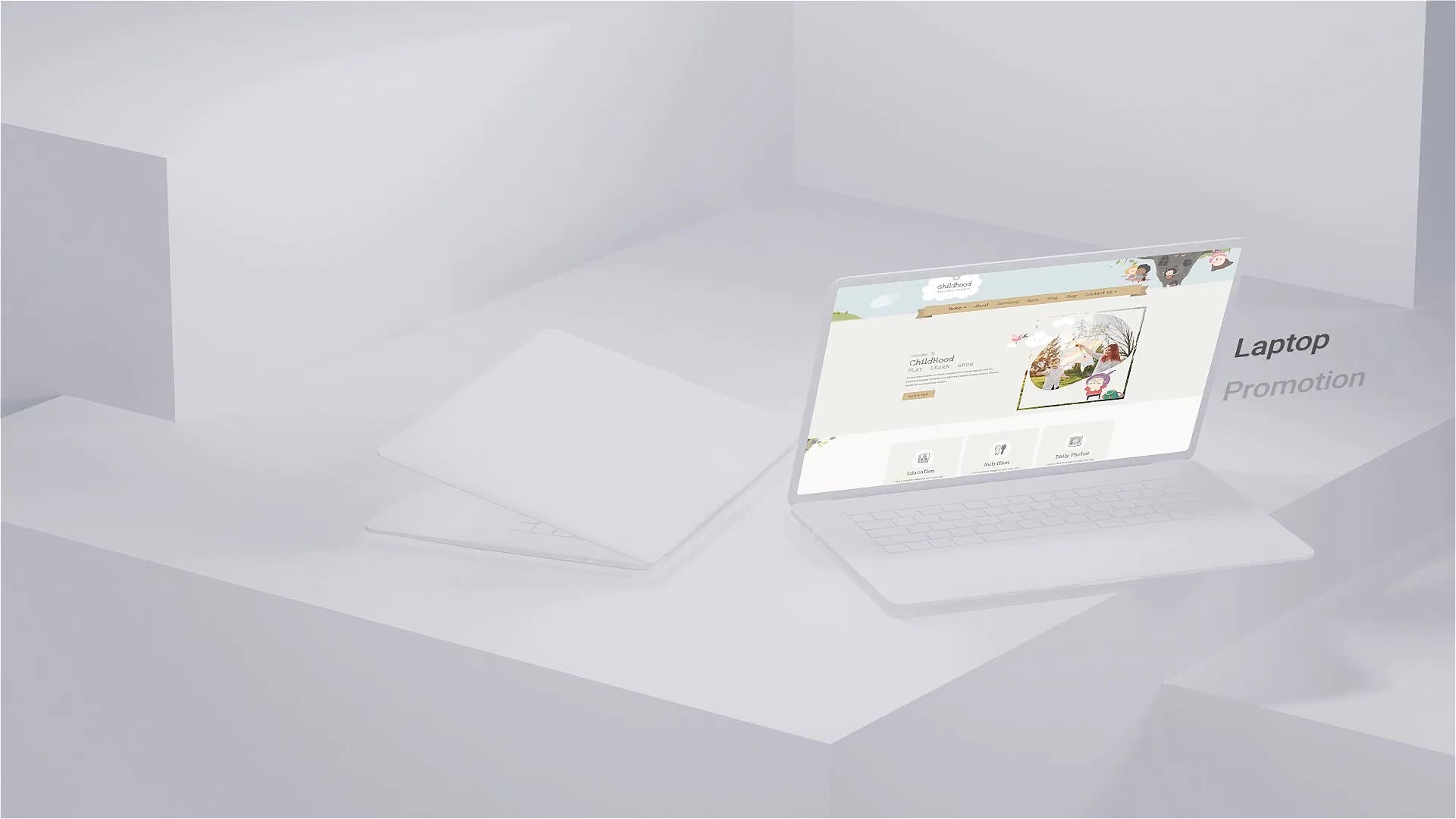 White Laptop Mockup Videohive 36557011 After Effects Image 1