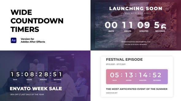 Wide Countdown Timers - Videohive 41559877 Download