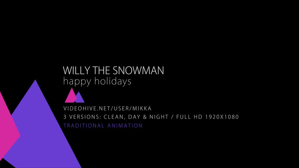 Willy the Snowman Happy Holidays Videohive 13966144 After Effects Image 1