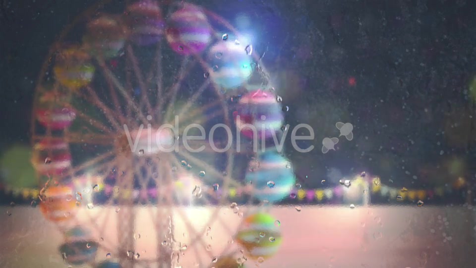 Window View Of Ferris Wheel In The Rain - Download Videohive 20238309