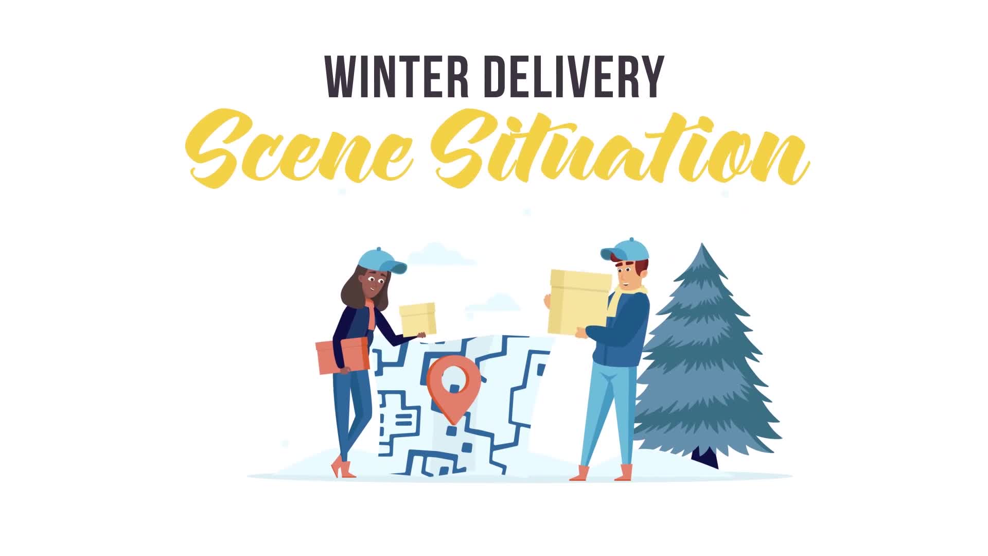 Winter delivery Scene Situation Videohive 29247029 After Effects Image 1