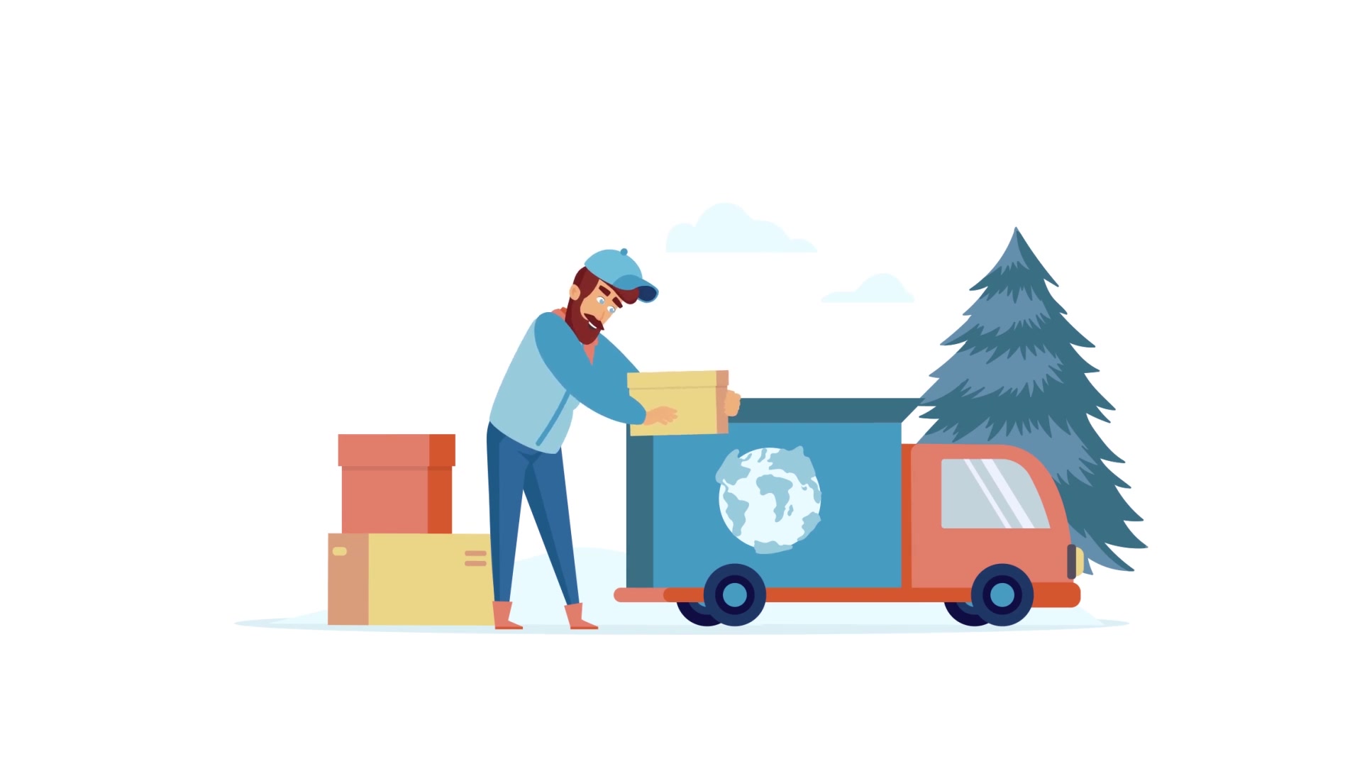 Winter delivery Scene Situation Videohive 29247029 After Effects Image 11