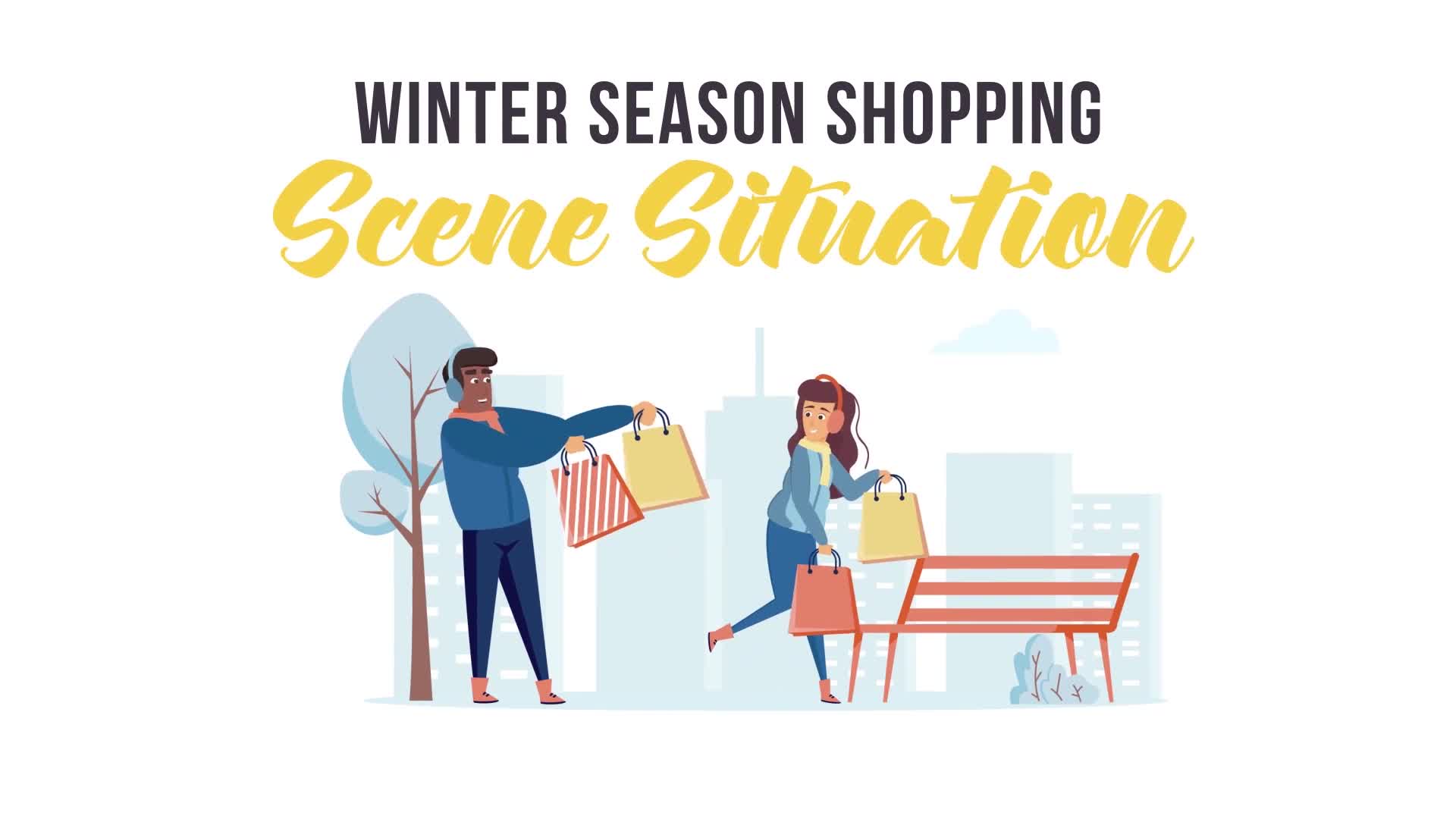 Winter season shopping Scene Situation Videohive 29247075 After Effects Image 1