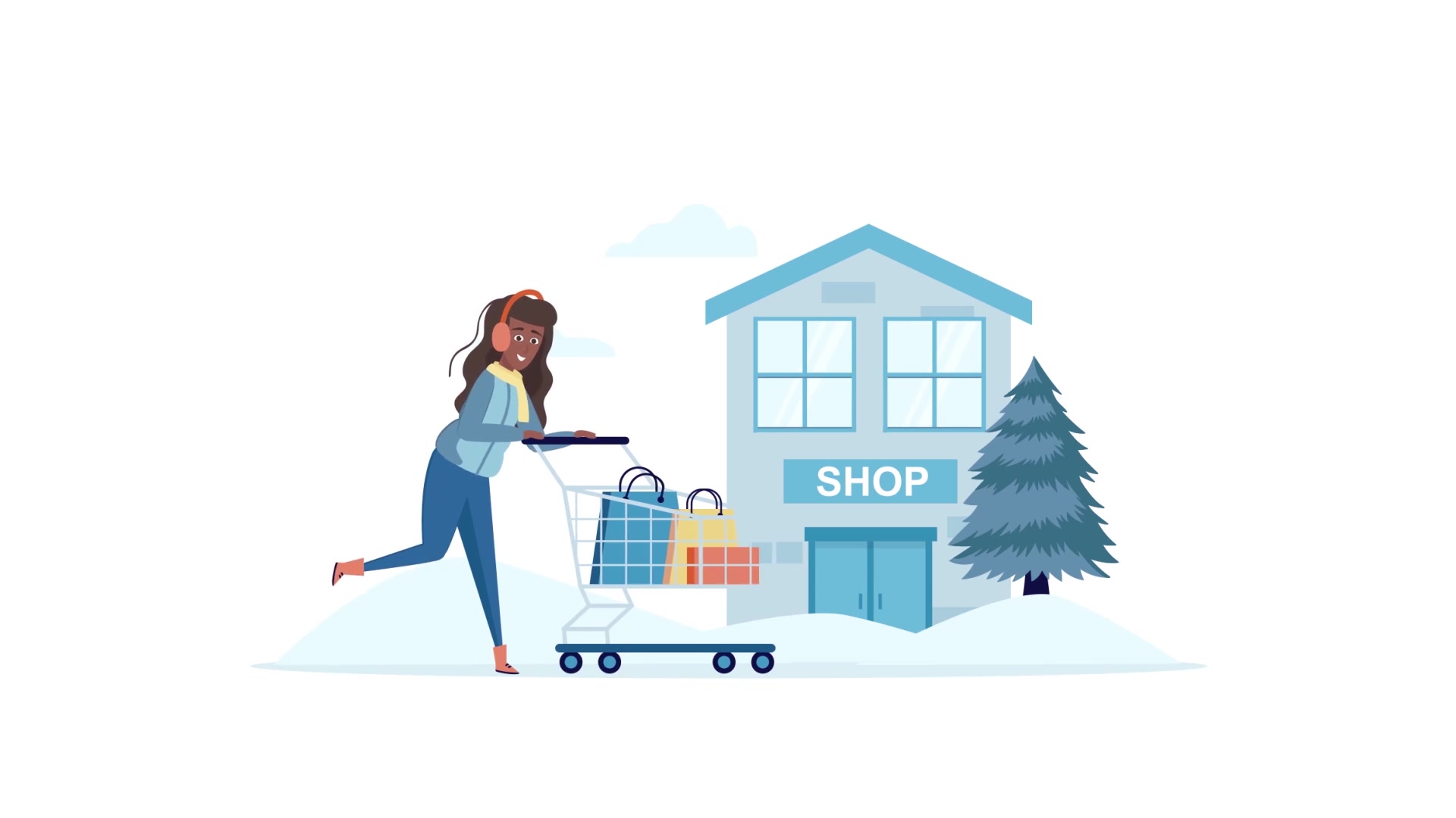 Winter season shopping Scene Situation Videohive 29247075 After Effects Image 6