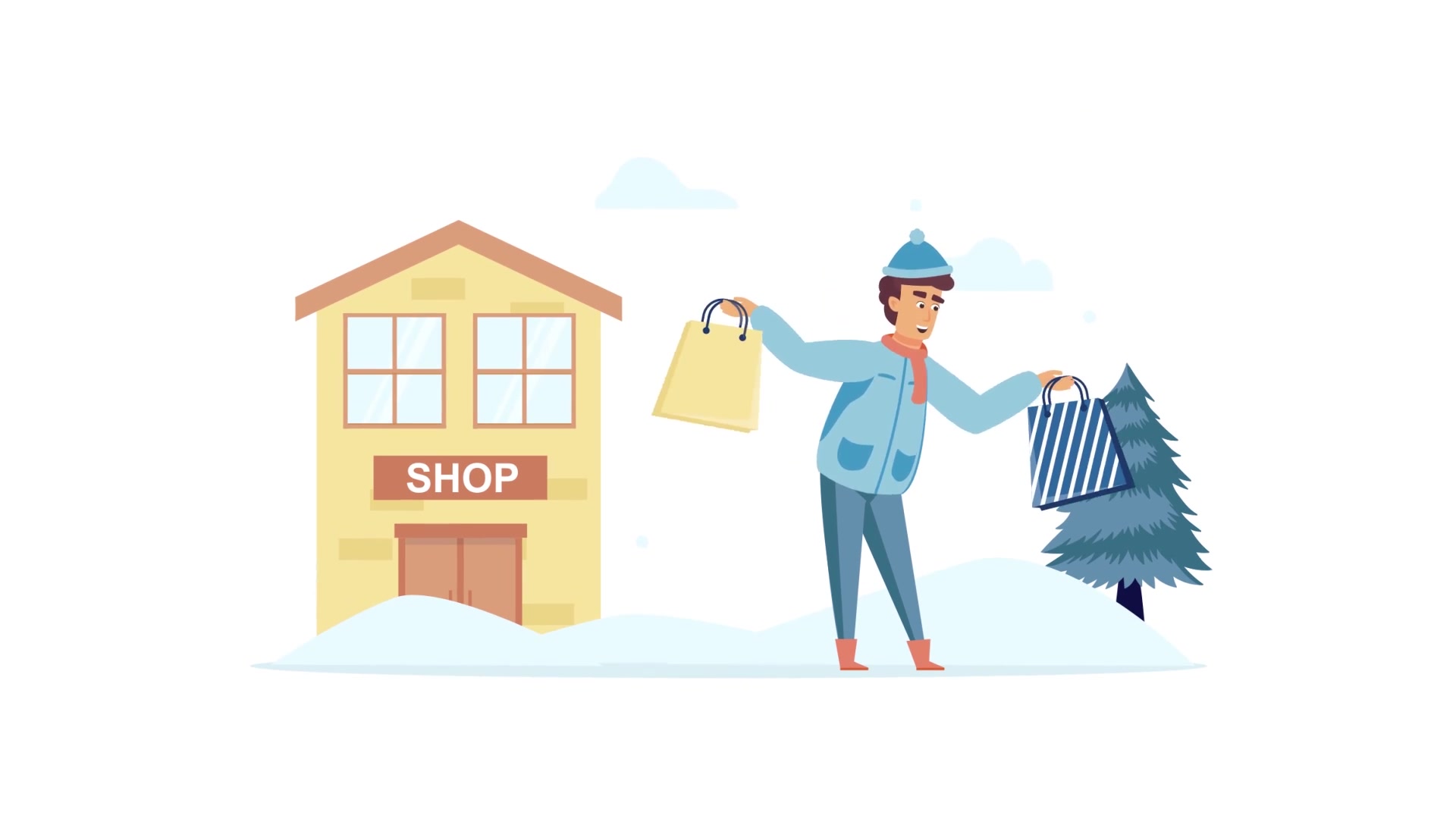 Winter season shopping Scene Situation Videohive 29247075 After Effects Image 7