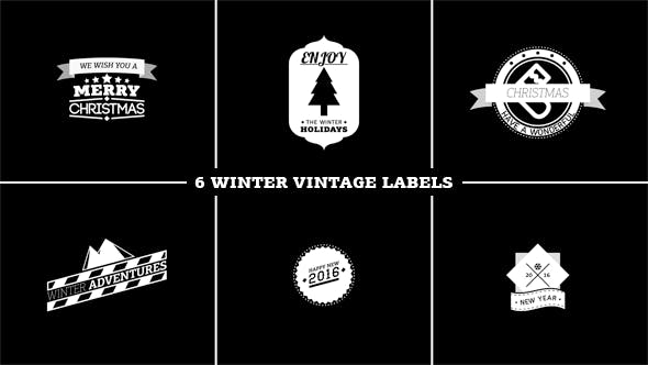 Winter Vintage Labels - Videohive Download 13873625