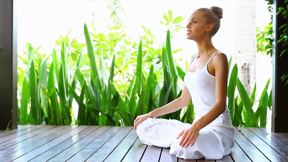 Woman Practicing Yoga And Meditating  Videohive 2397923 Stock Footage Image 3