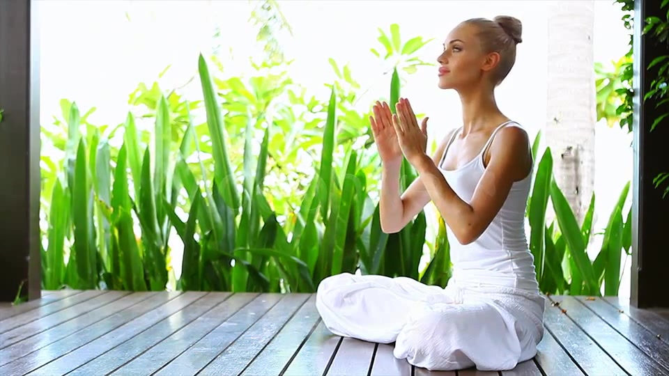 Woman Practicing Yoga And Meditating  Videohive 2397923 Stock Footage Image 4