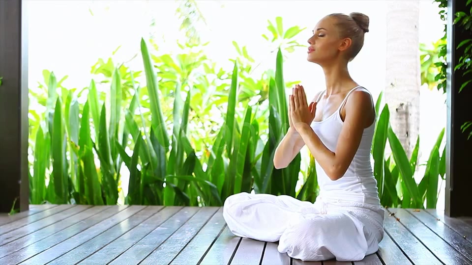 Woman Practicing Yoga And Meditating  Videohive 2397923 Stock Footage Image 6