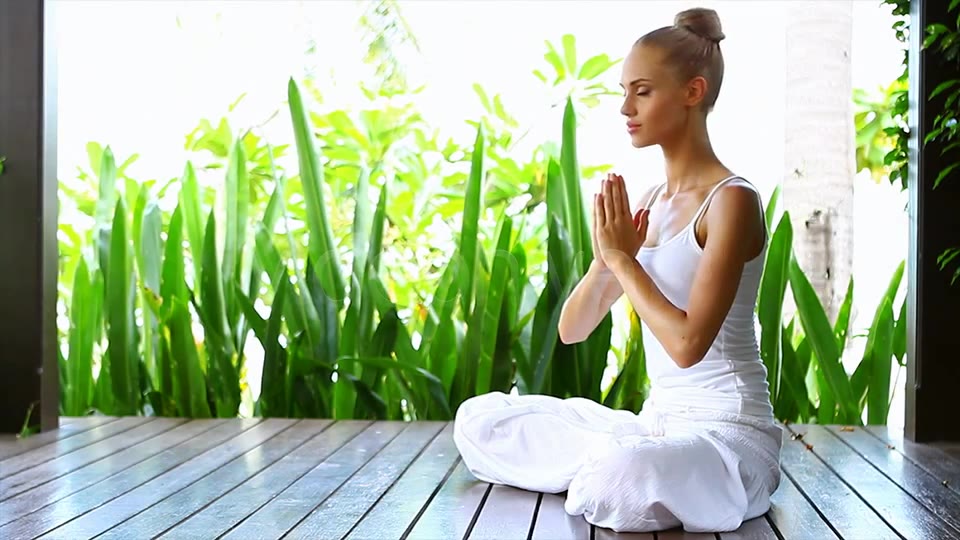 Woman Practicing Yoga And Meditating  Videohive 2397923 Stock Footage Image 7