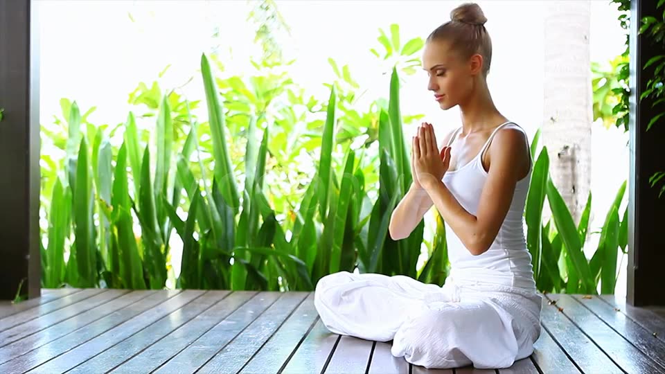 Woman Practicing Yoga And Meditating  Videohive 2397923 Stock Footage Image 8