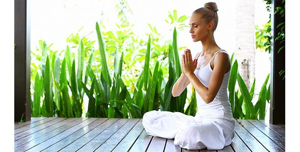Woman Practicing Yoga And Meditating  - 2397923 Videohive Download