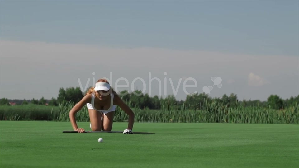 Woman Rejoices Hit the Ball Into the Hole - Download Videohive 19769559