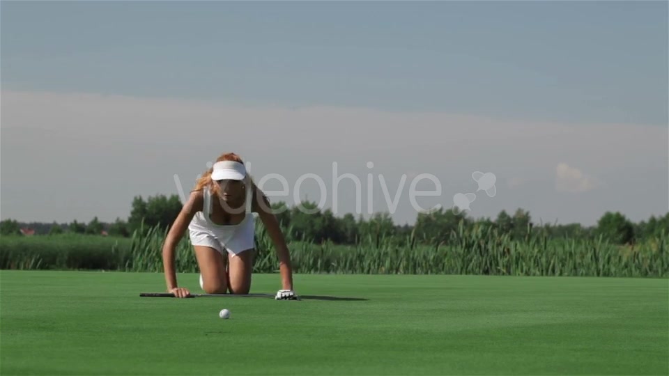 Woman Rejoices Hit the Ball Into the Hole - Download Videohive 19769559