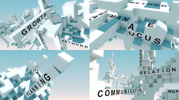 Words Animated With Cubes / Animated Text / Kinetic Typography - Videohive 18629256 Download