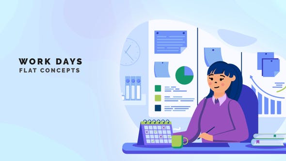 Work days Flat Concept - Download 33459311 Videohive