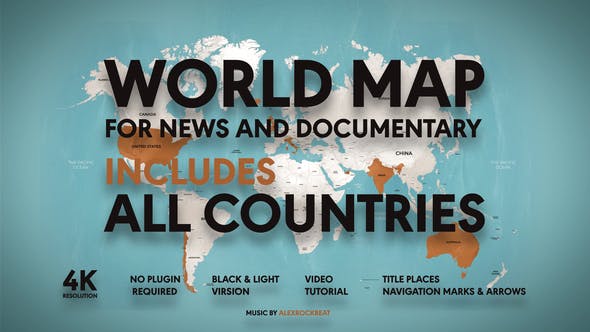 World Map For News and Documentary - Download 35770205 Videohive