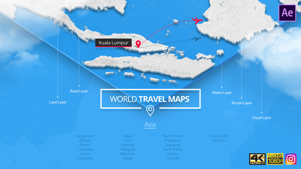 World Travel Maps Asia - Download Videohive 23191949
