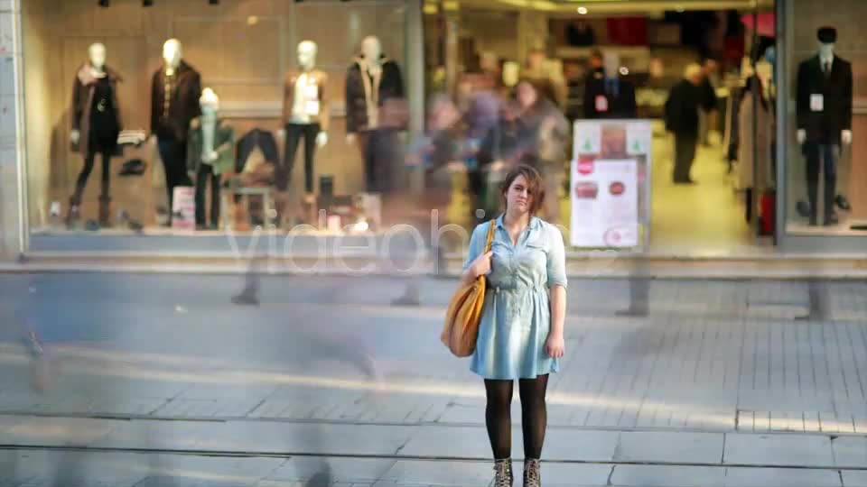 Young Woman Posing In Front Of Shopping Mall  Videohive 7835521 Stock Footage Image 9