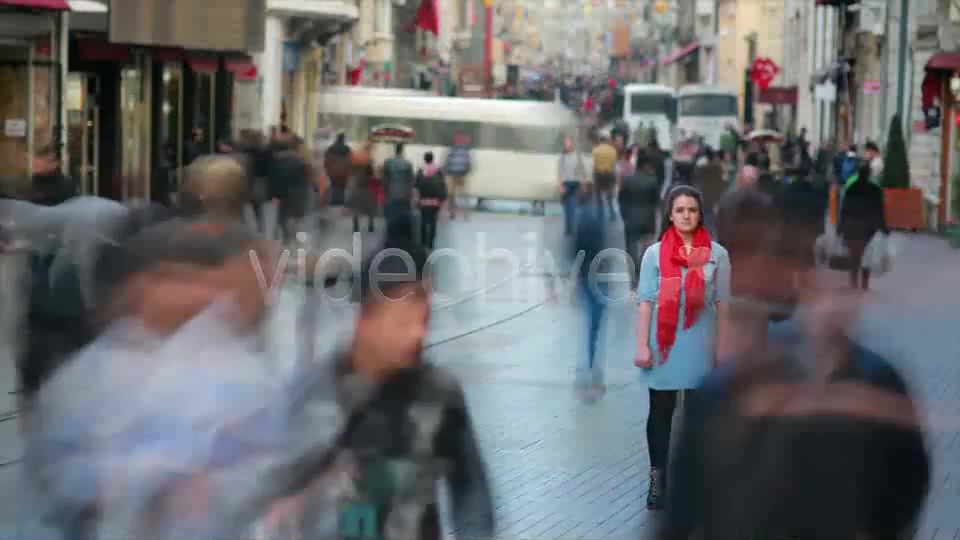 Young Woman Standing In Busy City Street, Fast Mot  Videohive 7835474 Stock Footage Image 3