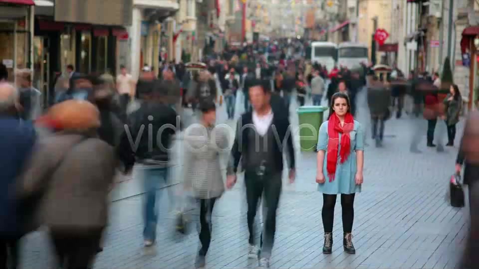 Young Woman Standing In Busy City Street, Fast Mot  Videohive 7835474 Stock Footage Image 5