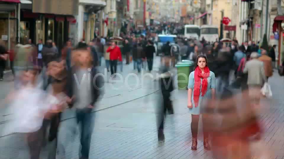 Young Woman Standing In Busy City Street, Fast Mot  Videohive 7835474 Stock Footage Image 8