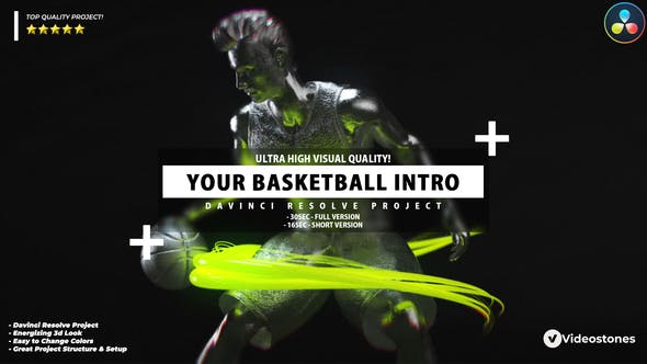 Your Basketball Intro Basketball Opener DaVinci Resolve Template - Videohive 35554020 Download