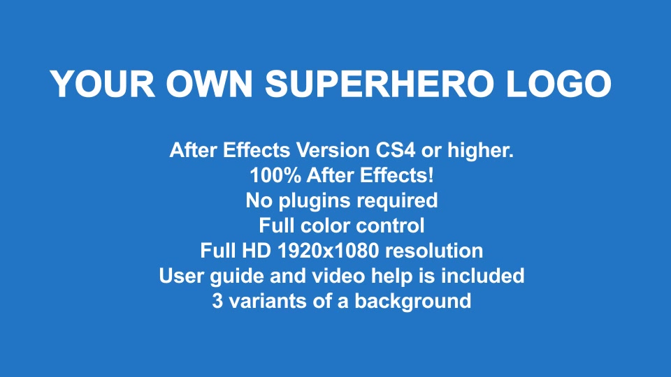 Your Own Superhero Logo Videohive 11000306 After Effects Image 10