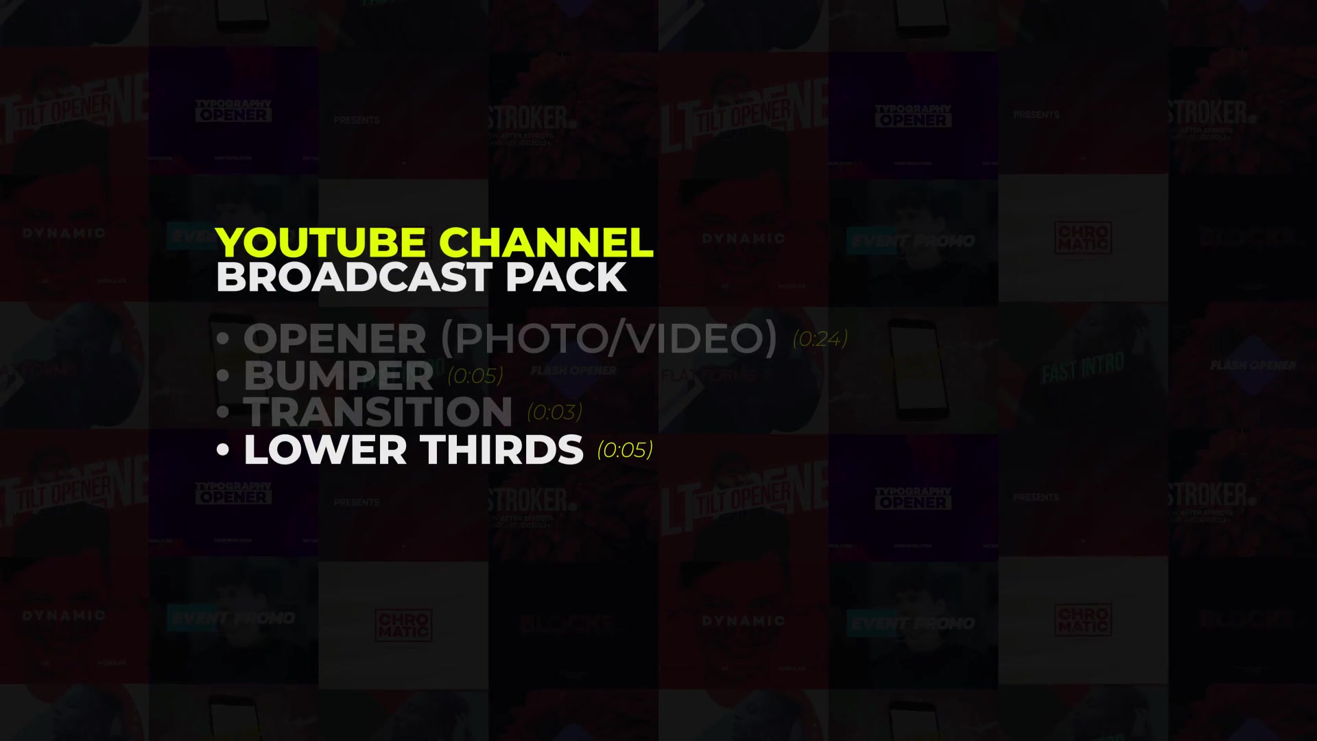 YouTube Channel Broadcast Essentials Pack Videohive 23677356 After Effects Image 11