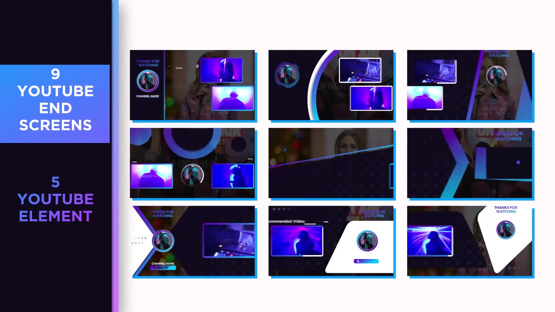 Youtube End Screens 9+5 Videohive 28468406 After Effects Image 1