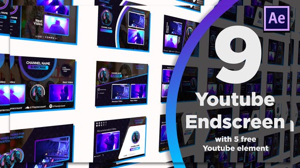 Youtube End Screens 9+5 - Videohive Download 28468406