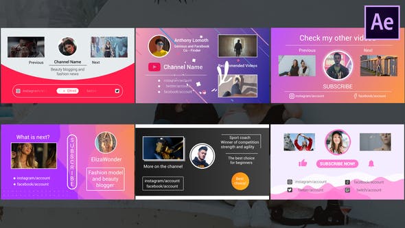 YouTube End Screens | After Effects - Videohive Download 28643129