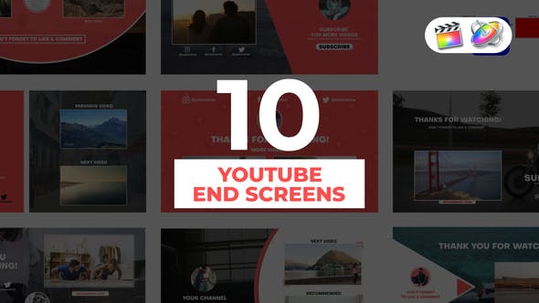 Youtube End Screens for Apple Motion and FCPX - Download Videohive 33504433